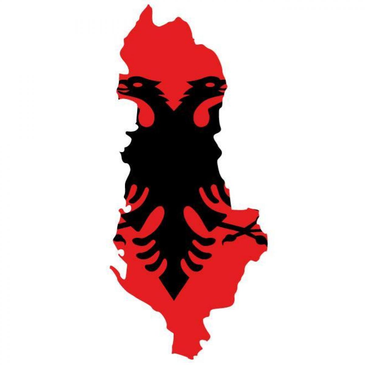 خريطة ألبانيا العلم
