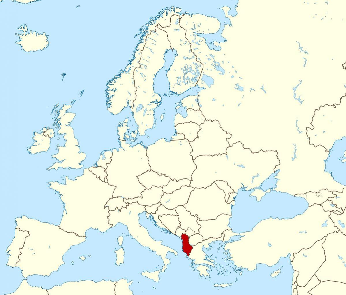خريطة ألبانيا موقع على العالم