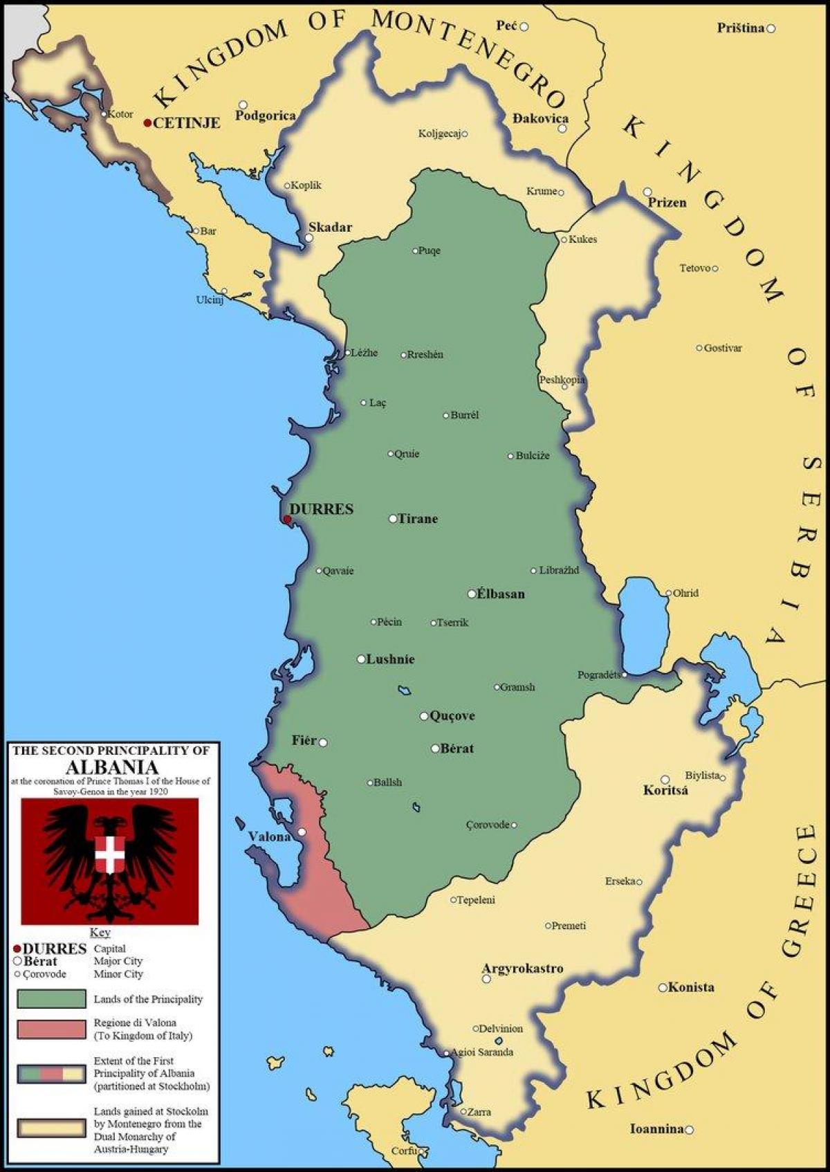 خريطة دوريس في ألبانيا