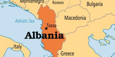 خريطة تيرانا في ألبانيا