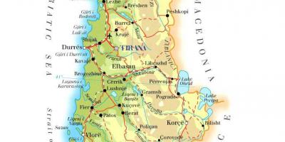 خريطة خريطة المادية ألبانيا